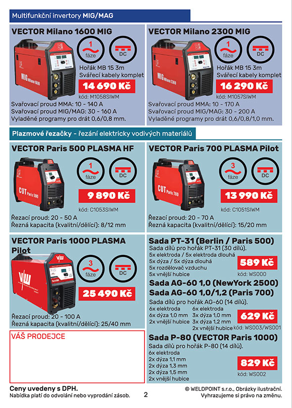 Prodejní leták sváecích zdroj VECTOR BLUE-RED strana 2